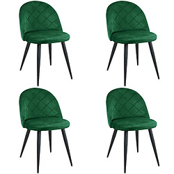 Akord Lot De 4 Chaises Vert Bouteille 46X43X48