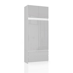 Akord Armoire 2 portes 2 tiroirs - Blanc