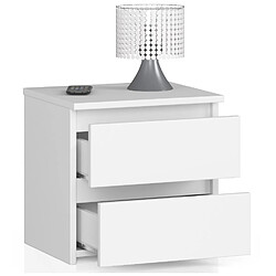Akord Buffet 2 Tiroirs Blanc 40X35X40