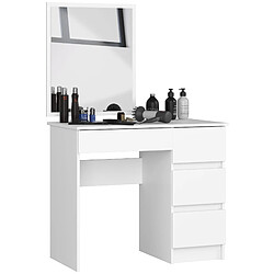 Akord Coiffeuse Avec Miroir Droite Blanc 90X50X142