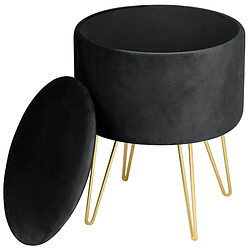 Akord Coffre Tabouret Lili Avec Rangement Noir 35X35X45