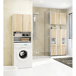 Akord Armoire Blanc/Wengé 90X51X180 pas cher