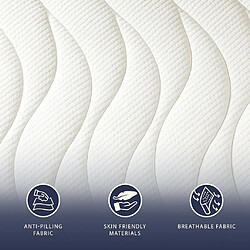 The White Stone Matelas 160x190 ergonomique et respirant 20 cm | Confort naturel et design scandinave à fe pas cher