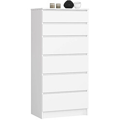 Akord Commode 6 tiroirs - Blanc