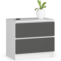 Akord chevet 2 tiroirs - Blanc