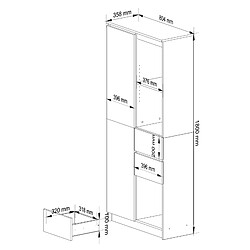 Akord Bibliothèque basse 6 étagères - Blanc mat