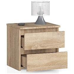 Akord Chevet 2 Tiroirs Chêne Sonoma 40X35X40