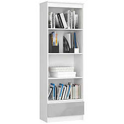 Akord Bibliothèque basse 4 étagères - Blanc