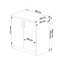Avis Akord Meuble bas de cuisine 2 portes - Blanc