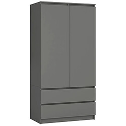 Akord Armoire penderie avec tiroirs - Graphite