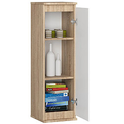 Akord Armoire Vitrine Suspendue Chêne Sonoma Et Blanc 30X30X99