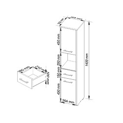 Avis Akord Armoire Blanc/Wengé 90X51X180