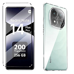 Pack coque transparente en TPU et protection écran vitre en verre trempé pour Xiaomi Redmi Note 14 Pro Plus 5G / Redmi Note 14 Pro+ 5G - XEPTIO