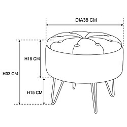 Avis Akord Pouf rond en velours - Noir