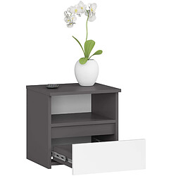 Akord Chevet 1 tiroir - Blanc et gris