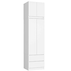 Akord Armoire avec surmeuble - Blanc