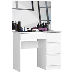 Akord Coiffeuse Avec Miroir Droite Blanc 90X50X142