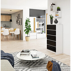 Akord Commode 5 tiroirs - Blanc pas cher