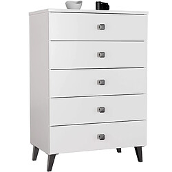 Acheter Akord Commode Mobi 5 tiroirs – Blanc