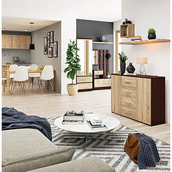 Akord Dressoir Wengé/Chêne Sonoma 110X35X80 pas cher