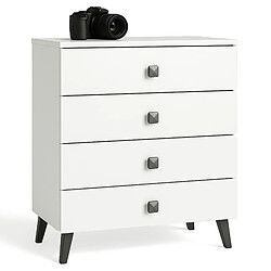 Akord Commode 4 tiroirs - Blanc