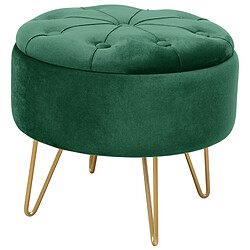 Akord Pouf Caro Vert Bouteille 38X38X33