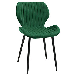Akord Lot De 2 Chaises Velours Vert Bouteille 30X36X47