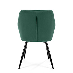 Akord Lot De 2 Chaises Velours Vert Bouteille 41X41X49 pas cher