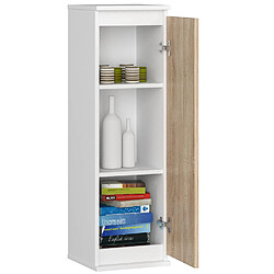 Akord Armoire Vitrine Suspendue Blanc Et Chêne Sonoma 30X30X99