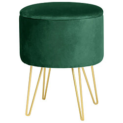 Akord Coffre Tabouret Lili Avec Rangement Vert Bouteille 35X35X45