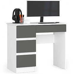Akord Bureau informatique 3 tiroirs - Blanc