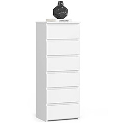 Akord Commode haute 6 tiroirs - Blanc