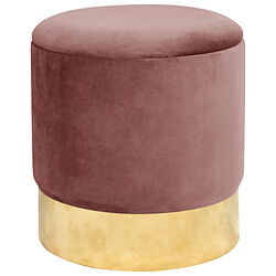 Akord Pouf Doré Velours Noir 39X39X40