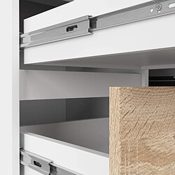 Akord Bureau d'angle avec caisson - Blanc pas cher