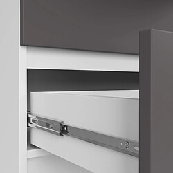 Akord Commode 10 Tiroirs Blanc/Gris Graphite 160X40X121 pas cher