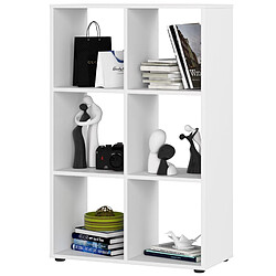 Akord Bibliothèque basse 6 cases - Blanc