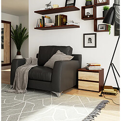 Akord Buffet 2 Tiroirs Wengé/Chêne Sonoma 40X35X40 pas cher