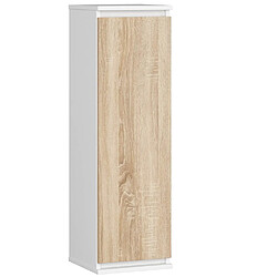 Akord Armoire Vitrine Suspendue Blanc Et Chêne Sonoma 30X30X99