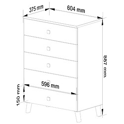 Avis Akord Commode Mobi 5 tiroirs – Blanc