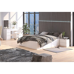 Acheter Akord Lit Avec Rangement Blanc 200X180X68
