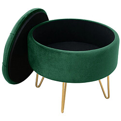 Akord Pouf Caro Vert Bouteille 38X38X33