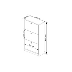 Avis Akord Armoire à chaussures 3 abattants - Chêne sonoma