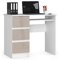 Akord Bureau informatique 3 tiroirs - Blanc mat