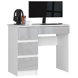 Akord Bureau informatique 3 tiroirs - Blanc