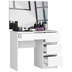 Akord Coiffeuse Avec Miroir Droite Blanc 90X50X142