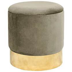 Akord Pouf-coffre rond velours - Beige