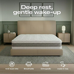 Avis The White Stone Matelas 135x190 20cm à fermeté élevée | Made in Italy | Soutien ferme pour