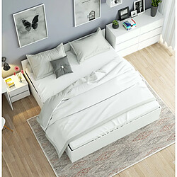 Akord Lit Avec Rangement Blanc 200X180X68 pas cher