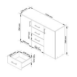 Avis Akord Dressoir Wengé/Chêne Sonoma 110X35X80