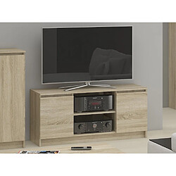 Akord Meuble Tv 2 Portes 1 Étagère Chêne Artisan 120X40X55 pas cher